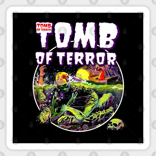 Tomb Of Terror Comic book scary zombie horror undead Vintage Design Magnet by Joaddo